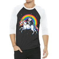 Siberian Husky Unicorn Girls Space Galaxy Rainbow 3/4 Sleeve Shirt | Artistshot