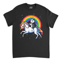 Siberian Husky Unicorn Girls Space Galaxy Rainbow Classic T-shirt | Artistshot