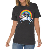 Siberian Husky Unicorn Girls Space Galaxy Rainbow Vintage T-shirt | Artistshot