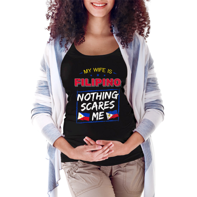 My Wife Is Filipino Republic Of The Philippines Roots Flag Maternity Scoop Neck T-shirt by cm-arts | Artistshot