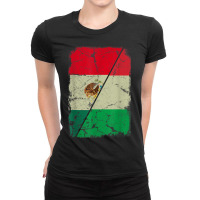 Italian And Mexican Flag Together Mixed Family Roots Ladies Fitted T-shirt | Artistshot