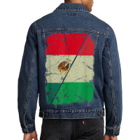 Italian And Mexican Flag Together Mixed Family Roots Men Denim Jacket | Artistshot