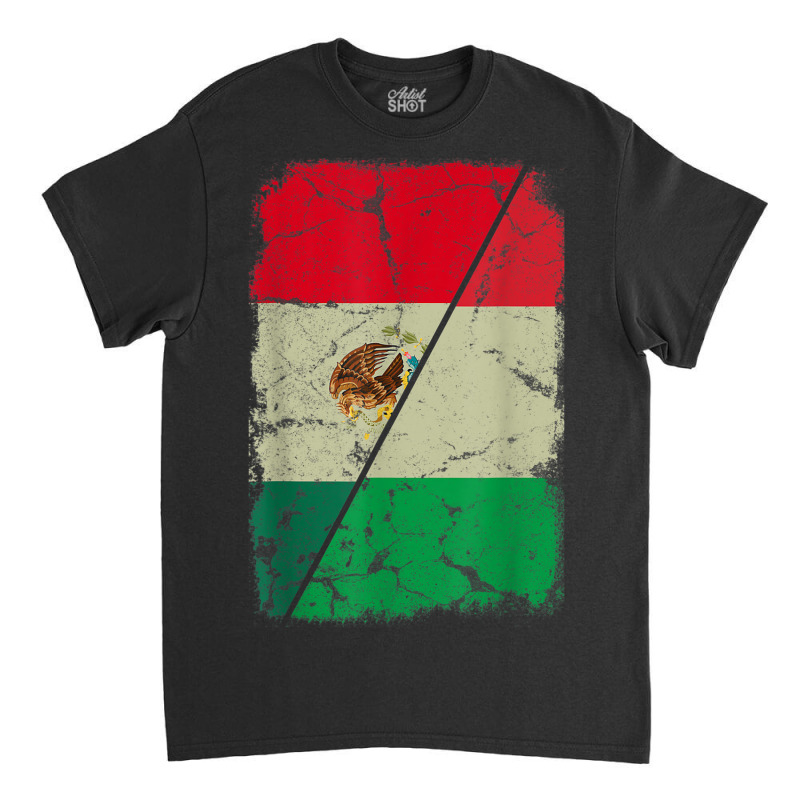 Italian And Mexican Flag Together Mixed Family Roots Classic T-shirt by Uniform | Artistshot