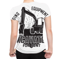 Emblem Of Excavator Or Building Machine Rental Organisationrganisation All Over Women's T-shirt | Artistshot