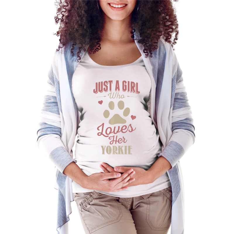 Just A Girl Who Loves Her Yorkie Dog Lover Maternity Scoop Neck T-shirt by huynhhuutrunghpa | Artistshot