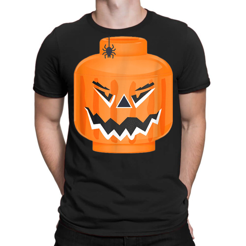 Halloween Pumpkin Building Brick Figure Jack O Lantern T-shirt | Artistshot