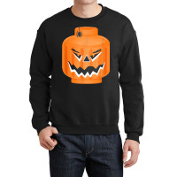 Halloween Pumpkin Building Brick Figure Jack O Lantern Crewneck Sweatshirt | Artistshot