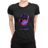 Melting Dj Headphones Music Producer Ladies Fitted T-shirt | Artistshot