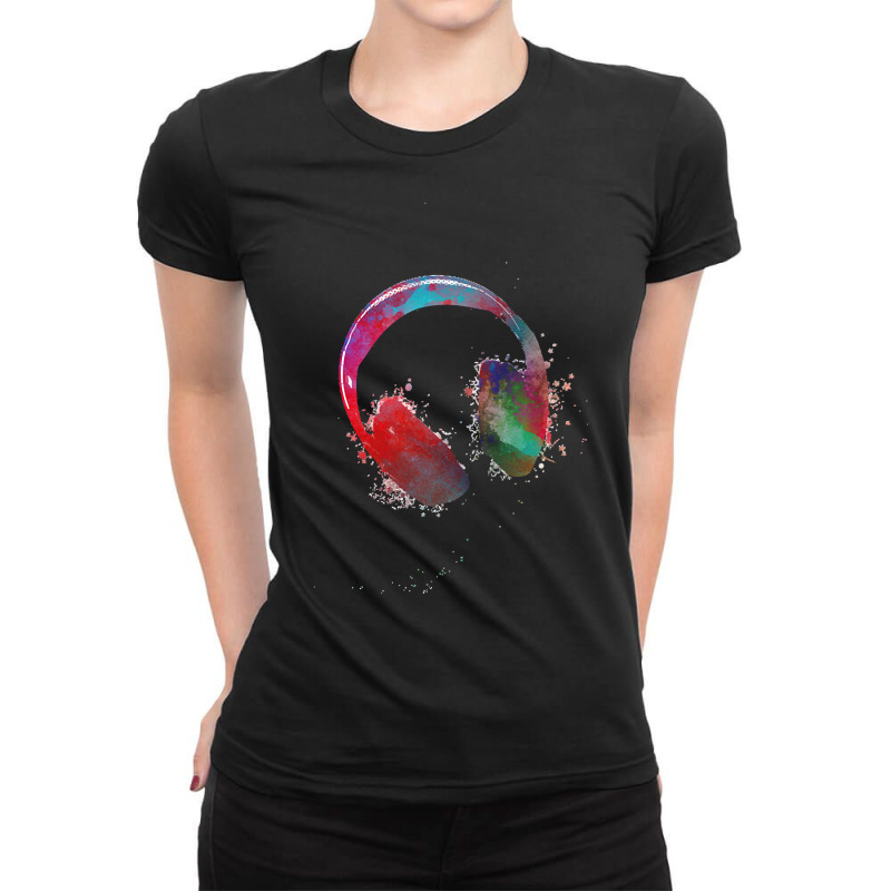 Headphones Music T  Shirtmusic Headphones #headphones #music T  Shirt Ladies Fitted T-shirt | Artistshot