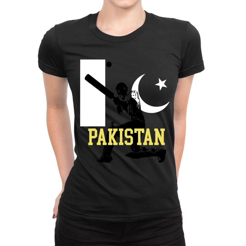 Pakistan Cricket Pakistani Cricket Ladies Fitted T-Shirt by home12 | Artistshot