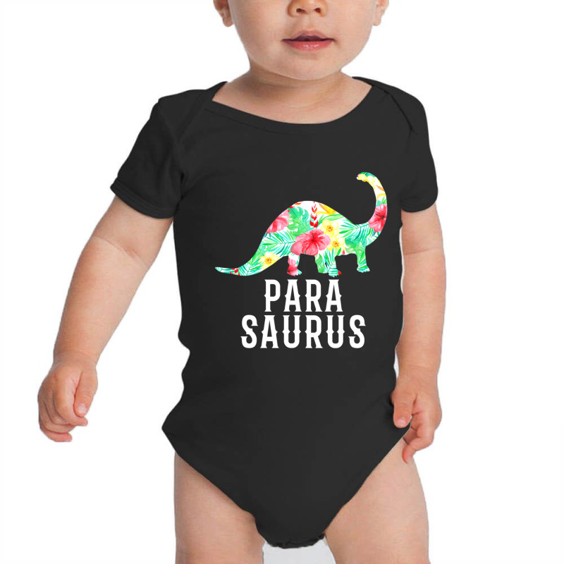 Parasaurus Paraprofessional Dinosaur Floral Baby Bodysuit | Artistshot