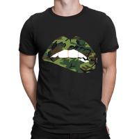 Camouflage Lips Mouth Military Kiss Me Biting Camo Kissing T-shirt | Artistshot