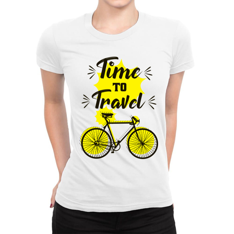 Time To Travel Art Ladies Fitted T-Shirt by cm-arts | Artistshot