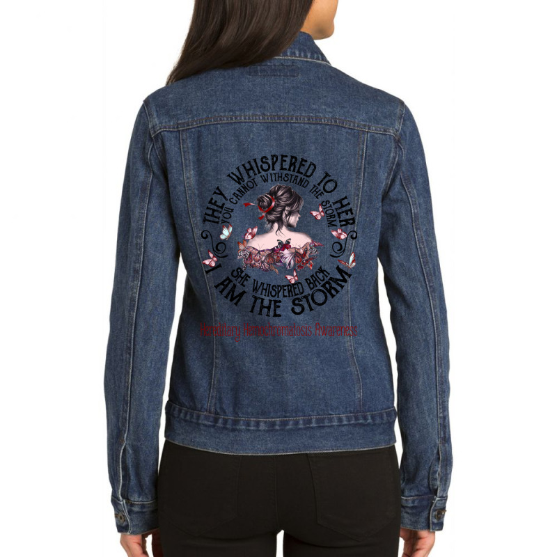 Women Hereditary Hemochromatosis Warrior I Am The Storm Ladies Denim Jacket by JACOBMCCOLLUM | Artistshot