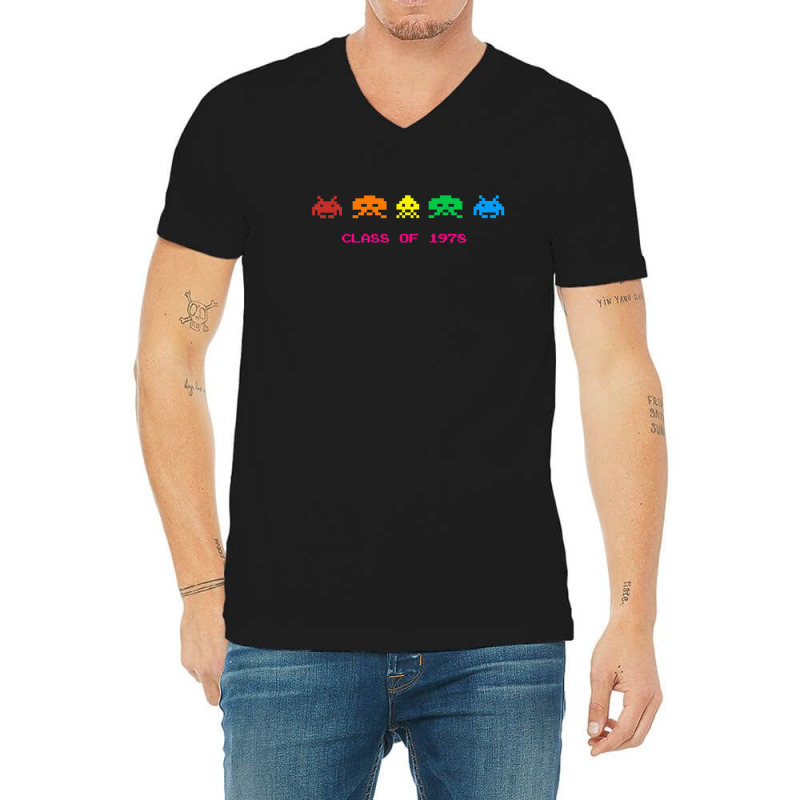 Space Invaders - Class Of 1978 V-Neck Tee by cm-arts | Artistshot