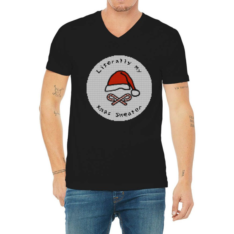 My Ugly Christmas Santa Hat Sweaters V-Neck Tee by Bertrand Angulo | Artistshot