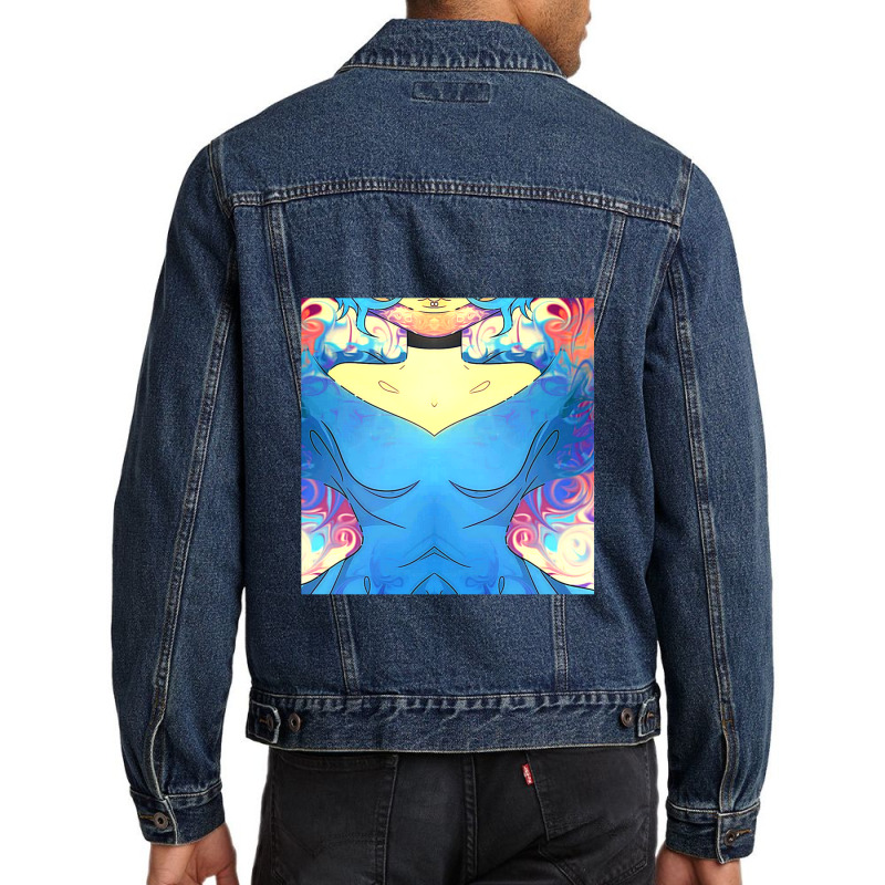 Aesthetic Glitch Girl Men Denim Jacket | Artistshot