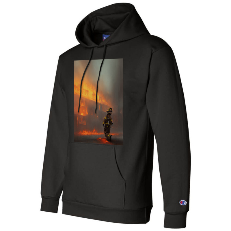 Firefighter At House Fire For Boyfriend Champion Hoodie | Artistshot