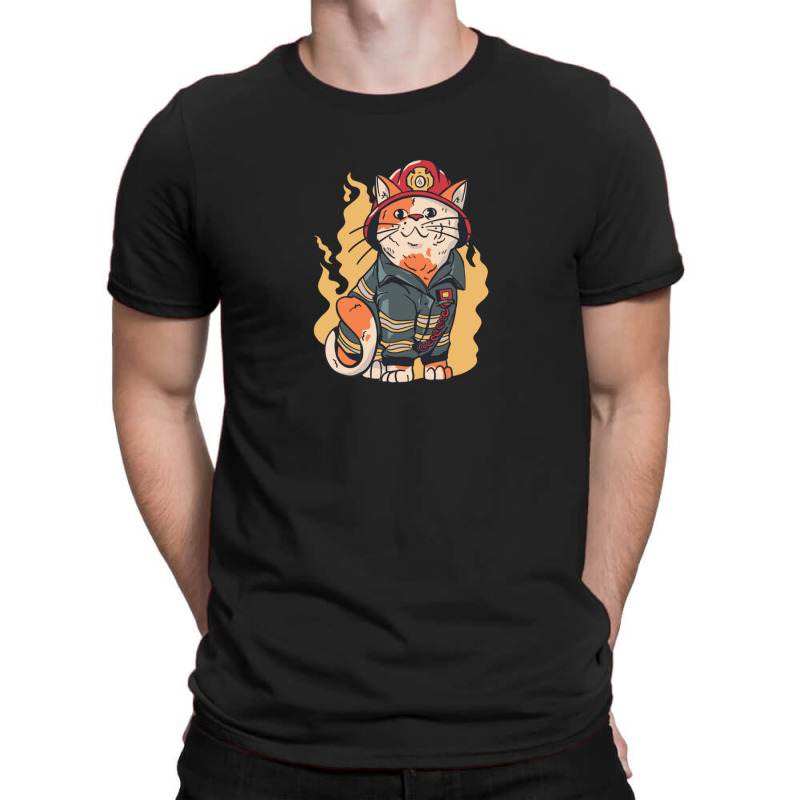 Firefighter Cat T-shirt | Artistshot