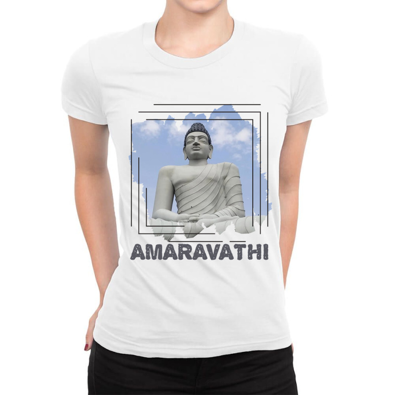 Amaravathi - Buddha Chakra Ladies Fitted T-Shirt by cm-arts | Artistshot