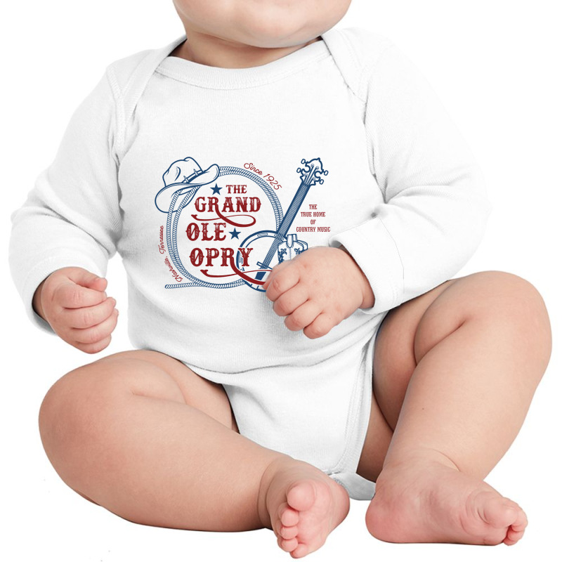 The Grand Ole Opry   The Home Of Country Music   Grand Ole Opry Long Sleeve Baby Bodysuit | Artistshot