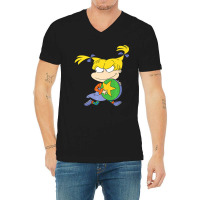 Angelica Running Away With Ball V-neck Tee | Artistshot