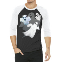 Ghost Tshirt  Halloween Tshirt With Ghost Flying 3/4 Sleeve Shirt | Artistshot