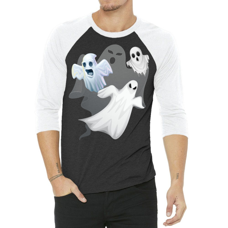 Ghost Tshirt  Halloween Tshirt With Ghost Flying 3/4 Sleeve Shirt | Artistshot