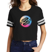 Electric Guitar Headstock Circle Gradient Theme 1 Scorecard Crop Tee | Artistshot