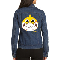 Baby Shark Smiling Ladies Denim Jacket | Artistshot