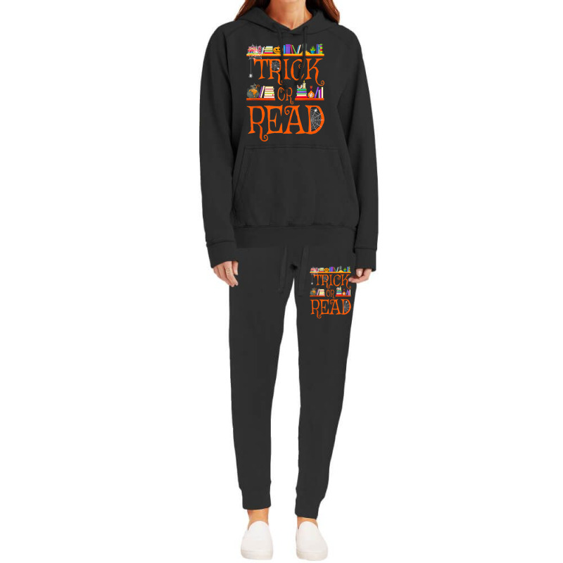 Trick Or Read Library Pumpkin Halloween Librarian Book Lover Hoodie & Jogger Set | Artistshot