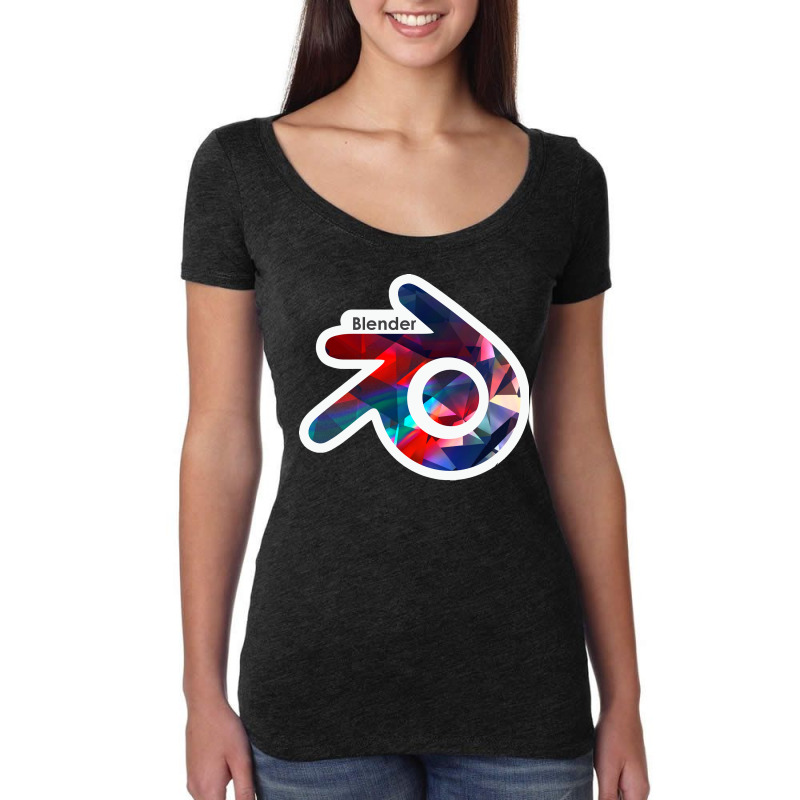 Blender (with White Outline) Women's Triblend Scoop T-shirt by cm-arts | Artistshot