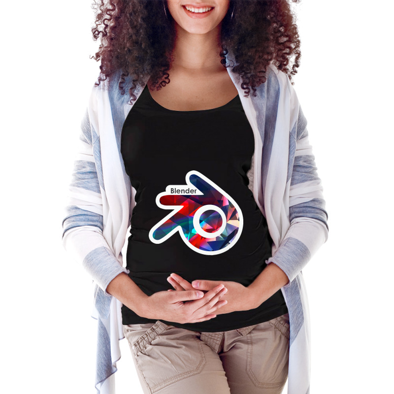 Blender (with White Outline) Maternity Scoop Neck T-shirt by cm-arts | Artistshot