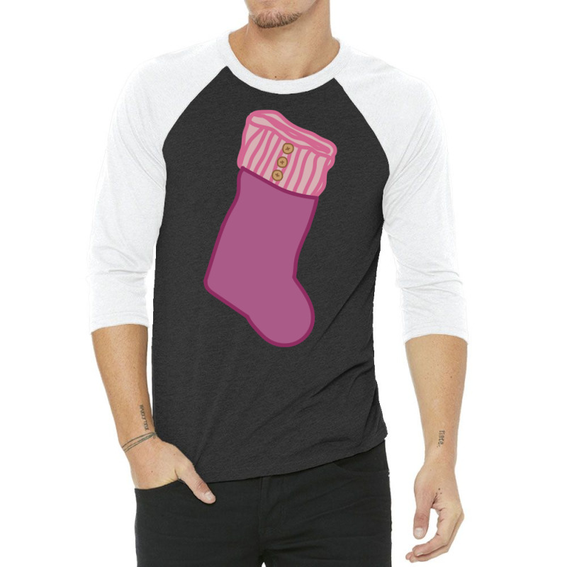 Pink Christmas Stocking 3/4 Sleeve Shirt by Bertrand Angulo | Artistshot