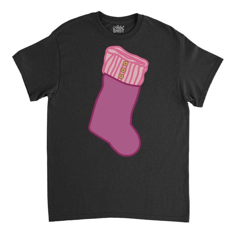 Pink Christmas Stocking Classic T-shirt by Bertrand Angulo | Artistshot