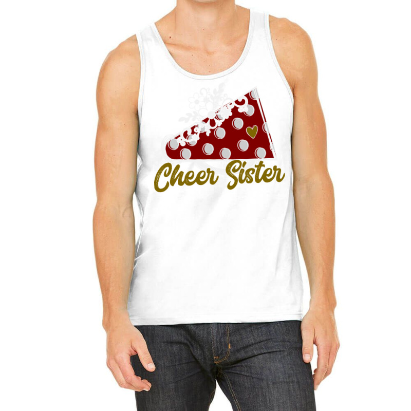 Cheer Sister Shirt, Maroon Megaphone Heart Flower Accent Pullover Hood Tank Top by cm-arts | Artistshot