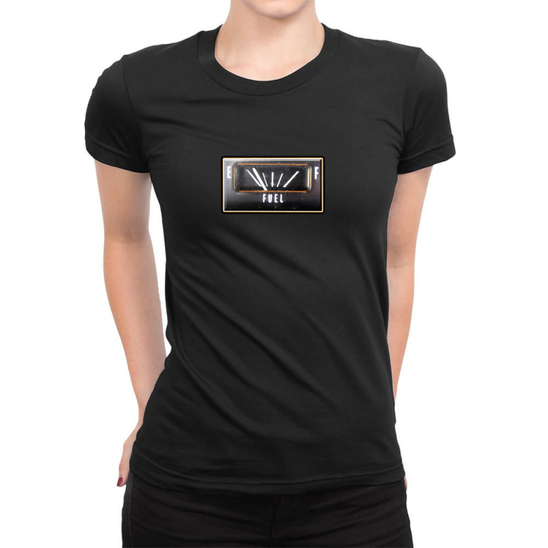 Almost Empty Classic Caddilac Fuel Gauge Vintage Running Out Of Fuel D Ladies Fitted T-Shirt by DeniseRamsey | Artistshot