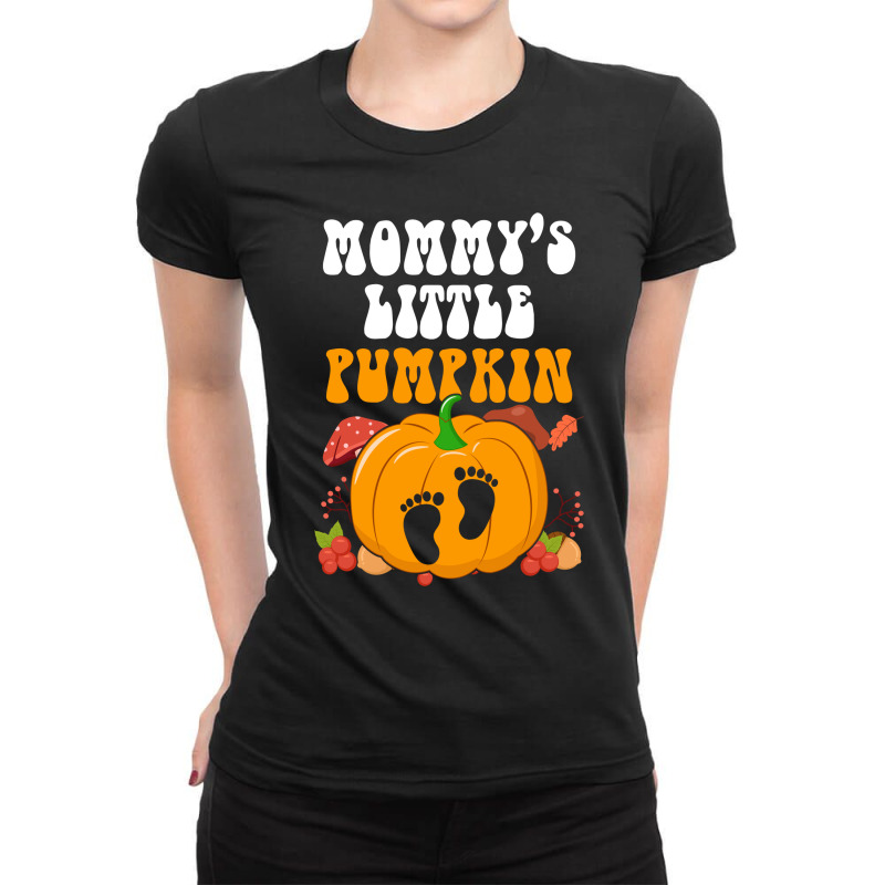 Mommys Little Pumpkin  Halloween Maternity Ladies Fitted T-Shirt by demar a simmons | Artistshot