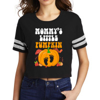 Mommys Little Pumpkin  Halloween Maternity Scorecard Crop Tee | Artistshot