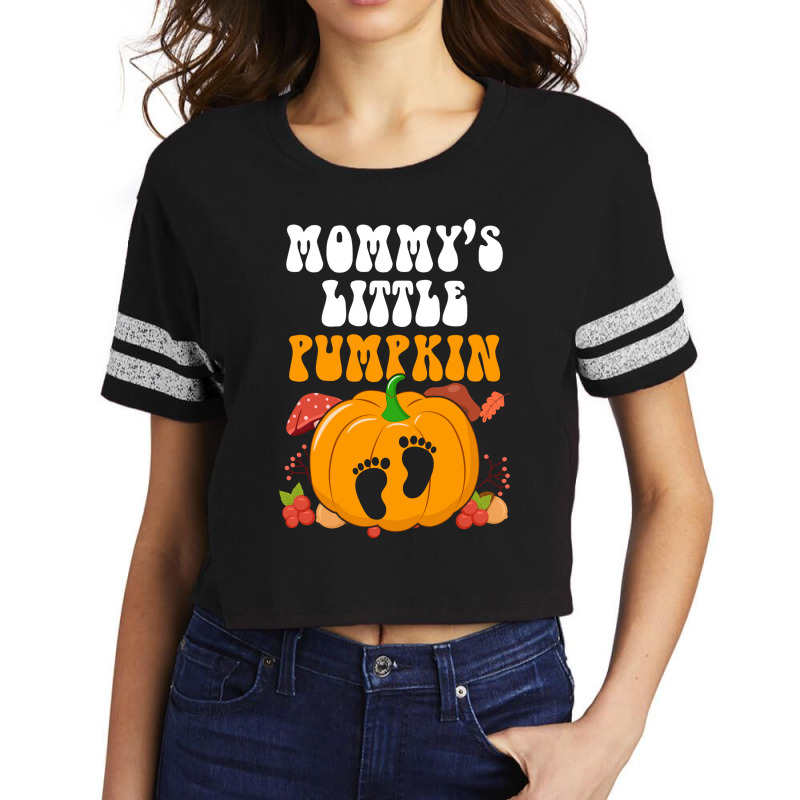 Mommys Little Pumpkin  Halloween Maternity Scorecard Crop Tee by demar a simmons | Artistshot