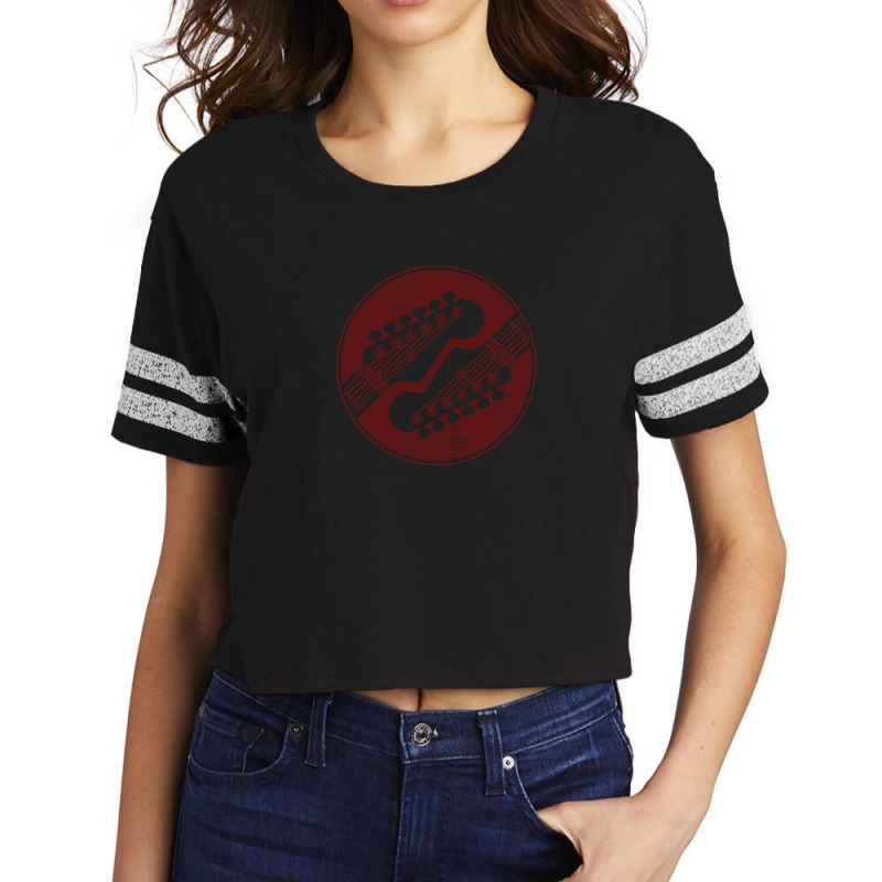 Electric Guitar Headstock Circle Light Theme Scorecard Crop Tee by BrandonDriskell | Artistshot