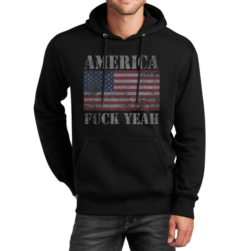 America Fuck Yeah Usa Quotes Patriotic Unisex Hoodie by cm-arts | Artistshot