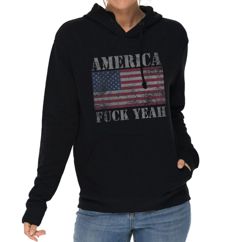 America Fuck Yeah Usa Quotes Patriotic Lightweight Hoodie by cm-arts | Artistshot