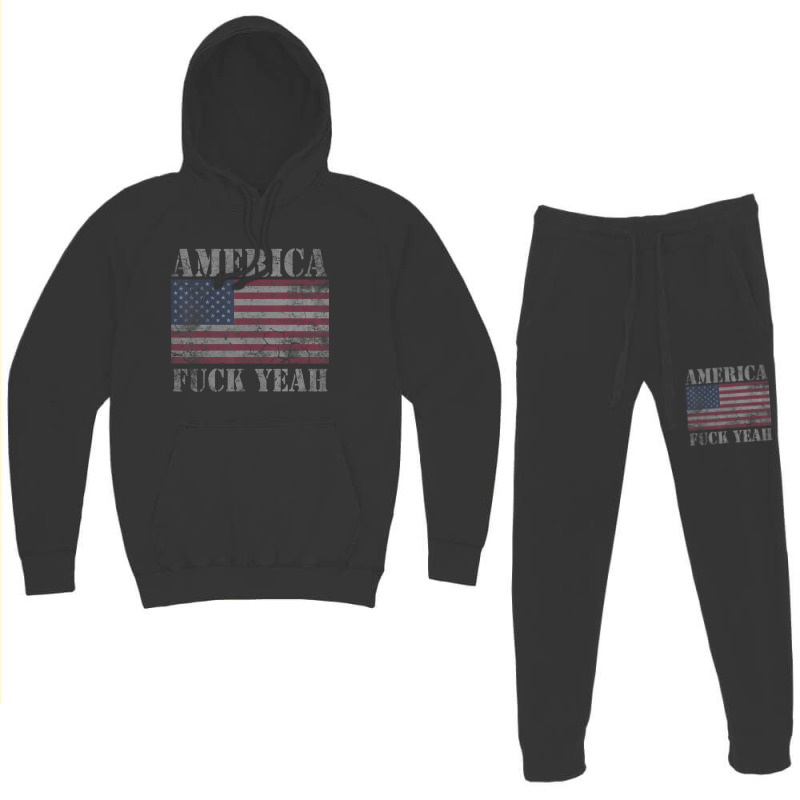 America Fuck Yeah Usa Quotes Patriotic Hoodie & Jogger set by cm-arts | Artistshot