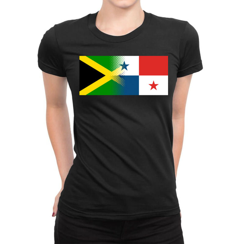 Jamaican Panamanian Flag Jamaica Panama Pullover Hoodie Ladies Fitted T-Shirt by cm-arts | Artistshot