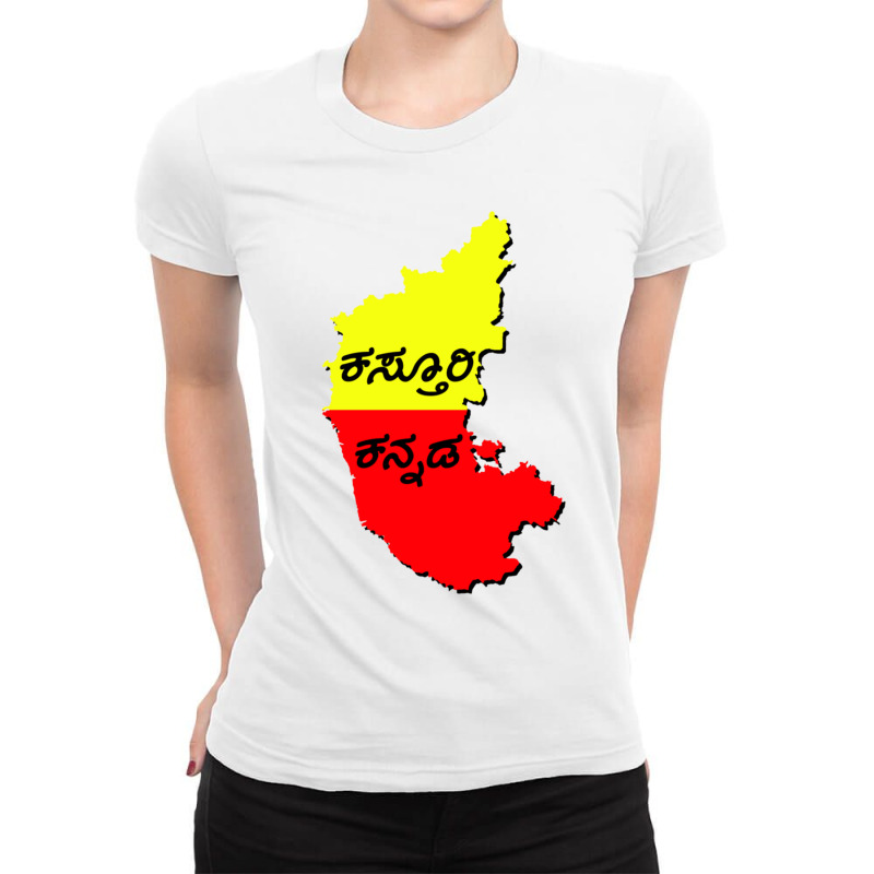 Kasturi Kannada Ladies Fitted T-Shirt by cm-arts | Artistshot