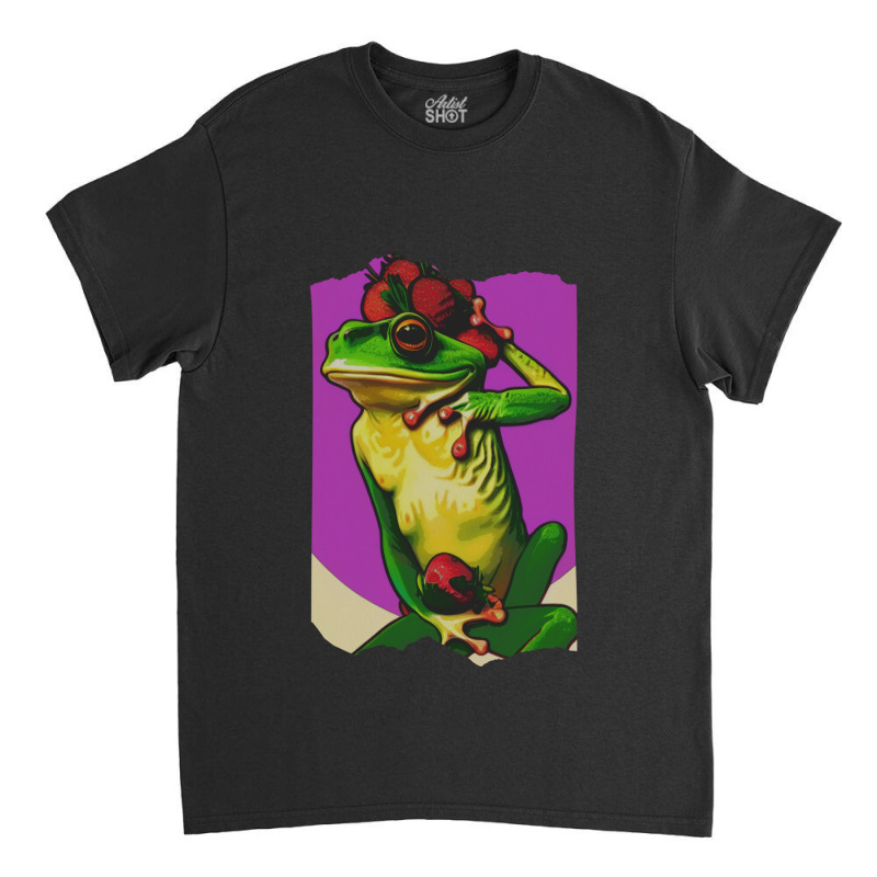 Frog With A Strawberry Classic T-shirt | Artistshot