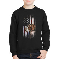 Patriotic German Shorthaired Pointer American Flag Gsp Dog Youth Sweatshirt | Artistshot