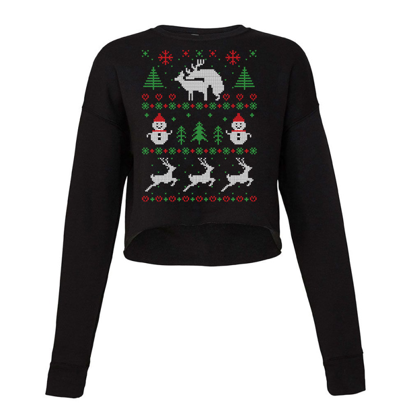 Romantic Reindeers Cropped Sweater by Bertrand Angulo | Artistshot