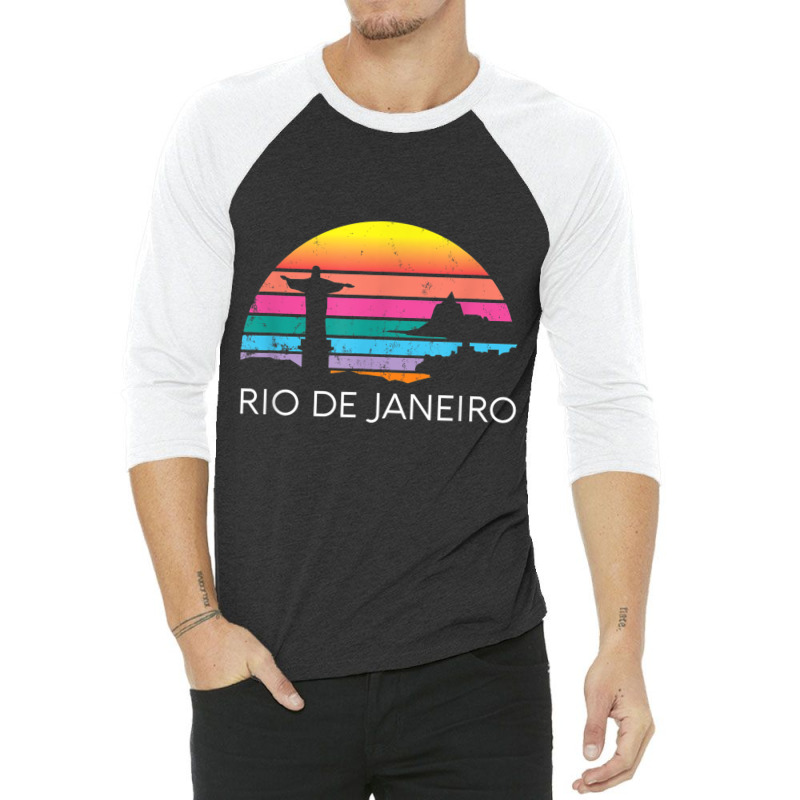 Rio De Janeiro Brazil Beach Surf Ocean Brazilian Island Bay T Shirt 3/4 Sleeve Shirt by cm-arts | Artistshot